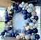Navy Balloon Arch Kit - Double Stuffed Dusty Pastel Blue Garland Dark Light Blue Grey Latex Balloons for Baby Bridal Shower Birthday Wedding Graduation Party Decoration